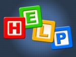 Help Kids Blocks Shows Information Youngsters And Question Stock Photo