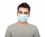 Casual Man In Protective Mask Stock Photo