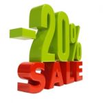 20 Percent Sign Stock Photo