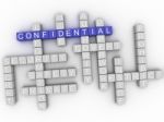 3d Image Confidential Word Cloud Concept Stock Photo