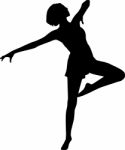 Silhouette Female Ballerina Stock Photo