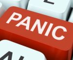 Panic Key Shows Panicky Terror Or Distress Stock Photo