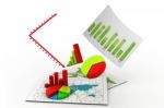 Business Graph With Chart Stock Photo