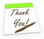 Thank You Notepad Means Gratitude And Appreciation Stock Photo