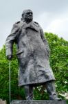 London - July 30 : Statue Of Winston Churchill In London On July Stock Photo