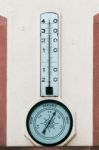 Strasbourg, France/europe - July 17 : Temperature Gauge And Baro Stock Photo