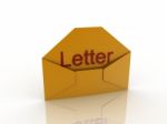 letter text on envelope Stock Photo
