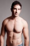Fit Man With Bare Chest Stock Photo