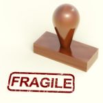 Fragile Stamp Showing Breakable Stock Photo
