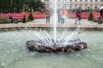 Fountain In The Mirabelle Gardens In Salzburg Stock Photo