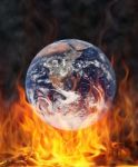 World In Fire2 Stock Photo