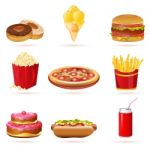 Junk Food Icons Stock Photo