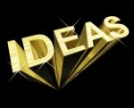 Gold And 3d Ideas Text Stock Photo