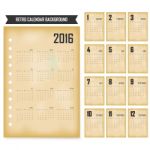 Calendar For 2016 On Grey Background Stock Photo
