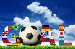 Goal. Soccer World Flags Stock Photo