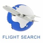 Flight Search Shows Gathering Data And Air 3d Rendering Stock Photo