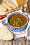 Lentil And Tomato Soup Stock Photo