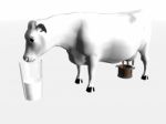 Cow And Milk Stock Photo