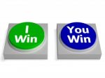 I You Win Button Shows Winning Or Losing Stock Photo