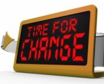 Time For Change Clock Shows Revision New Strategy And Goals Stock Photo