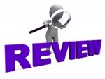 Review Character Shows Reviewing Evaluate And Reviews Stock Photo