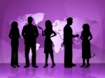 Business People Represents World Map And Businesspeople Stock Photo