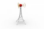 Signal Tower With Networking Stock Photo