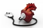 Human Heart And Stethoscope Stock Photo