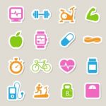 Fitness And Health Icons Stock Photo