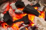 Charcoal Burn Fire Background Stock Photo