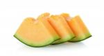 Cantaloupe Melon Isolated On The White Background Stock Photo