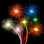 Color Fireworks Indicates Explosion Background And Celebration Stock Photo
