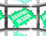 Graphic Design On Screen Showing Graphic Designer Stock Photo