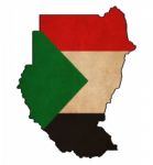 Sudan Map On  Flag Drawing ,grunge And Retro Flag Series Stock Photo