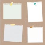 Set Of Paper Designs  And Notepad On Grunge Background Stock Photo