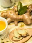 Outdoor Ginger Tea Shows Beverages Refreshment And Organic Stock Photo