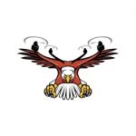 Half Eagle Half Drone Swooping Mascot Stock Photo