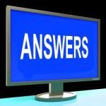 Answers Screen Shows Support Assistance And Help Online Stock Photo