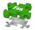 Fan Jigsaw Shows Online Follower Likes Or Internet Fans Stock Photo