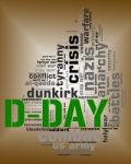 D Day Means Wordclouds Warfare And Words Stock Photo