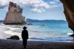 Cathedral Cove Beach Near Hahei Stock Photo