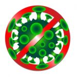 Prohibition Sign For Stop Coronavirus Stock Photo