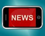 News Word On Mobile Screen Stock Photo