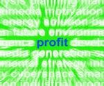 Profit Word Means Revenue Earnings And Return Stock Photo