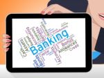 Banking Word Shows Commerce Banks And Text Stock Photo