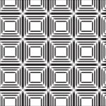 Seamless Black Line Square Abstract Pattern With White Background, , Copy Space For Text, Black And White Theme Stock Photo