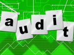 Graph Audit Indicates Auditing Infograph And Scrutiny Stock Photo