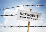 Refugees Welcome Stock Photo
