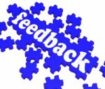 Feedback Puzzle Shows Satisfaction Surveys Stock Photo