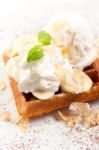 Waffles Ice Cream Stock Photo